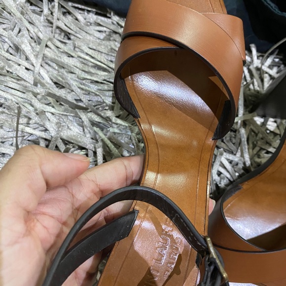 SAINT LAURENT TANGER WOOD & LEATHER SANDAL - Picture 6 of 12